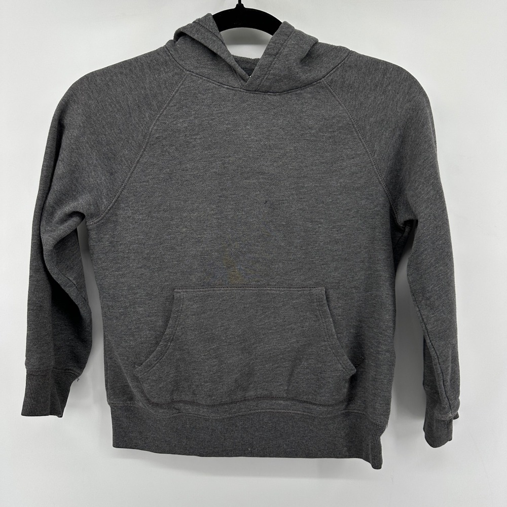 Amazon Essentials Kids Charcoal Grey Fleece Pullover Hoodie Size M 8